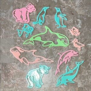 Vintage Lisa Frank Colorful Marine Animal Glow in the Dark Wall Decor